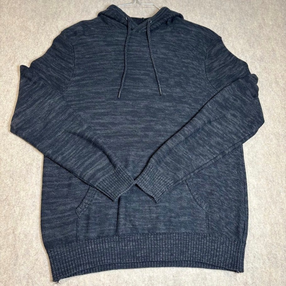 Retrofit Knit Hoodie Mens Large L Gray Space Dye Sweater Pullover Classic Casual